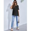 imageFloerns Womens Casual Maternity Top Short Sleeve Ruffle Hem Peplum T ShirtBlack