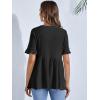 imageFloerns Womens Casual Maternity Top Short Sleeve Ruffle Hem Peplum T ShirtBlack