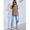 imageFloerns Womens Casual Maternity Top Short Sleeve Ruffle Hem Peplum T ShirtCamel