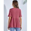 imageFloerns Womens Casual Maternity Top Short Sleeve Ruffle Hem Peplum T ShirtHot Pink