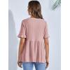 imageFloerns Womens Casual Maternity Top Short Sleeve Ruffle Hem Peplum T ShirtSweet Pink