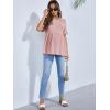 imageFloerns Womens Casual Maternity Top Short Sleeve Ruffle Hem Peplum T ShirtSweet Pink