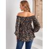 imageFloerns Womens Ditsy Floral Off The Shoulder Peplum Maternity BlouseBlack