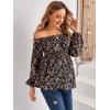 imageFloerns Womens Ditsy Floral Off The Shoulder Peplum Maternity BlouseBlack