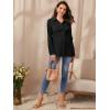 imageFloerns Womens Drawstring Waist Button Front Long Sleeve Pregnancy Blouse TopA Black