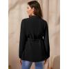 imageFloerns Womens Drawstring Waist Button Front Long Sleeve Pregnancy Blouse TopA Black