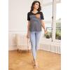 imageFloerns Womens Maternity Colorblock Striped Print Short Sleeve Tee Shirt TopsBlack Striped