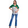 imageFloerns Womens Maternity Colorblock Striped Print Short Sleeve Tee Shirt TopsGreen Striped