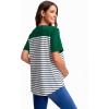 imageFloerns Womens Maternity Colorblock Striped Print Short Sleeve Tee Shirt TopsGreen Striped