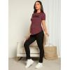 imageFloerns Womens Maternity Colorblock Striped Print Short Sleeve Tee Shirt TopsMauve Purple