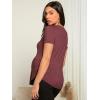 imageFloerns Womens Maternity Colorblock Striped Print Short Sleeve Tee Shirt TopsMauve Purple