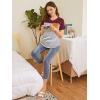 imageFloerns Womens Maternity Colorblock Striped Print Short Sleeve Tee Shirt TopsRed Striped