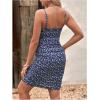 imageFloerns Womens Maternity Floral Print Tie Shoulder Stretch Cami Slip DressDeep Blue