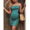 imageFloerns Womens Maternity Floral Print Tie Shoulder Stretch Cami Slip DressGreen Floral