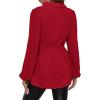 imageFloerns Womens Maternity Lantern Long Sleeve Drawstring Waist Peplum Blouse TopBurgundy