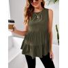 imageFloerns Womens Maternity Sleeveless Ruffle Hem Ruched Peplum Tank TopsArmy Green