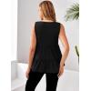 imageFloerns Womens Maternity Sleeveless Ruffle Hem Ruched Peplum Tank TopsBlack