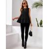 imageFloerns Womens Maternity Sleeveless Ruffle Hem Ruched Peplum Tank TopsBlack
