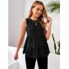 imageFloerns Womens Maternity Sleeveless Ruffle Hem Ruched Peplum Tank TopsBlack