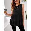 imageFloerns Womens Maternity Sleeveless Ruffle Hem Ruched Peplum Tank TopsBlack