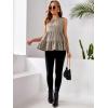imageFloerns Womens Maternity Sleeveless Ruffle Hem Ruched Peplum Tank TopsKhaki