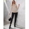 imageFloerns Womens Maternity Striped Print Long Sleeve Rib Knit Casual Tee ShirtApricot