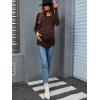 imageFloerns Womens Maternity Striped Print Long Sleeve Rib Knit Casual Tee ShirtBrown Stripe