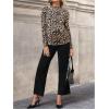 imageFloerns Womens Maternity Striped Print Long Sleeve Rib Knit Casual Tee ShirtLeopard Apricot
