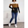 imageFloerns Womens Maternity Striped Print Long Sleeve Rib Knit Casual Tee ShirtWhite Brown Black