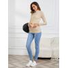imageFloerns Womens Maternity Tops Mock Neck Long Sleeve Ribbed Knit Tee ShirtApricot