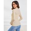 imageFloerns Womens Maternity Tops Mock Neck Long Sleeve Ribbed Knit Tee ShirtApricot