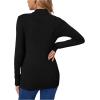 imageFloerns Womens Maternity Tops Mock Neck Long Sleeve Ribbed Knit Tee ShirtBlack