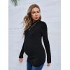 imageFloerns Womens Maternity Tops Mock Neck Long Sleeve Ribbed Knit Tee ShirtBlack