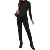 imageFloerns Womens Maternity Tops Mock Neck Long Sleeve Ribbed Knit Tee ShirtBlack Dull
