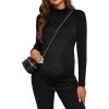 imageFloerns Womens Maternity Tops Mock Neck Long Sleeve Ribbed Knit Tee ShirtBlack Dull