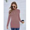 imageFloerns Womens Maternity Tops Mock Neck Long Sleeve Ribbed Knit Tee ShirtRose Red