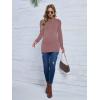 imageFloerns Womens Maternity Tops Mock Neck Long Sleeve Ribbed Knit Tee ShirtRose Red