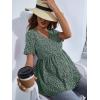 imageFloerns Womens Maternity V Neck Short Sleeve Button Front Peplum Blouse TopA Green