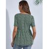 imageFloerns Womens Maternity V Neck Short Sleeve Button Front Peplum Blouse TopA Green