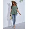 imageFloerns Womens Maternity V Neck Short Sleeve Button Front Peplum Blouse TopA Green