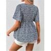 imageFloerns Womens Maternity V Neck Short Sleeve Button Front Peplum Blouse TopBlue B