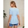 imageFloerns Womens Maternity V Neck Short Sleeve Button Front Peplum Blouse TopLight Blue