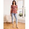 imageFloerns Womens Maternity V Neck Short Sleeve Button Front Peplum Blouse TopRed