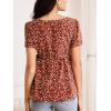 imageFloerns Womens Maternity V Neck Short Sleeve Button Front Peplum Blouse TopRed