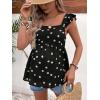 imageFloerns Womens Striped Print Boat Neck Tie Back Sleeveless Maternity Peplum Blouse TopsBlack Daisy Floral