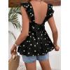 imageFloerns Womens Striped Print Boat Neck Tie Back Sleeveless Maternity Peplum Blouse TopsBlack Daisy Floral
