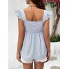 imageFloerns Womens Striped Print Boat Neck Tie Back Sleeveless Maternity Peplum Blouse TopsBlue White Multi