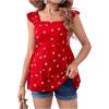 imageFloerns Womens Striped Print Boat Neck Tie Back Sleeveless Maternity Peplum Blouse TopsBurgundy