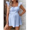 imageFloerns Womens Striped Print Boat Neck Tie Back Sleeveless Maternity Peplum Blouse TopsPastel Blue