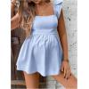 imageFloerns Womens Striped Print Boat Neck Tie Back Sleeveless Maternity Peplum Blouse TopsPastel Blue